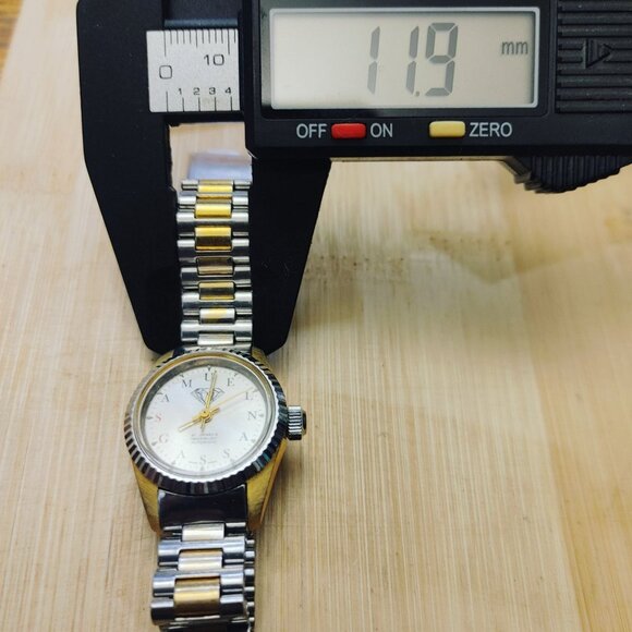 Samuel Gassan Ronda Matic 4138 Automatic Watch Vintage1980s Two Tone Bracelet main image 11